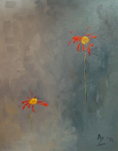 Red Daisies, painting by Anita Zotkina